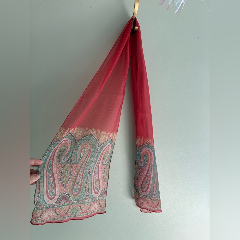 Echo Sheer Pink Paisley Long Scarf